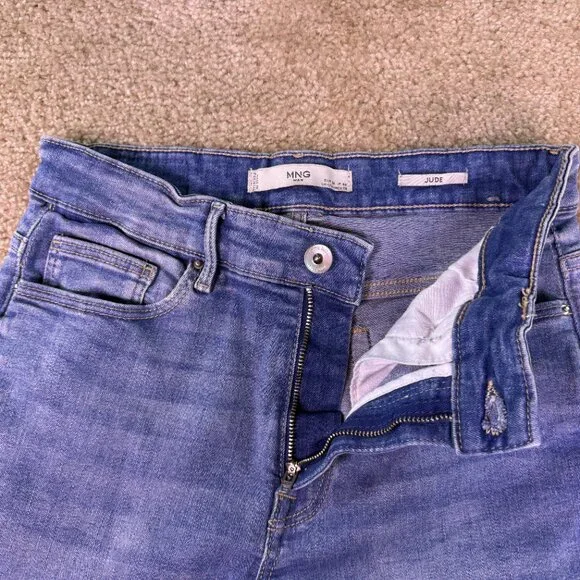 MNG Womens Skinny Jeans Jude Size 28 Blue Denim Mid Rise 28x29.5 E640 - Picture 3 of 13